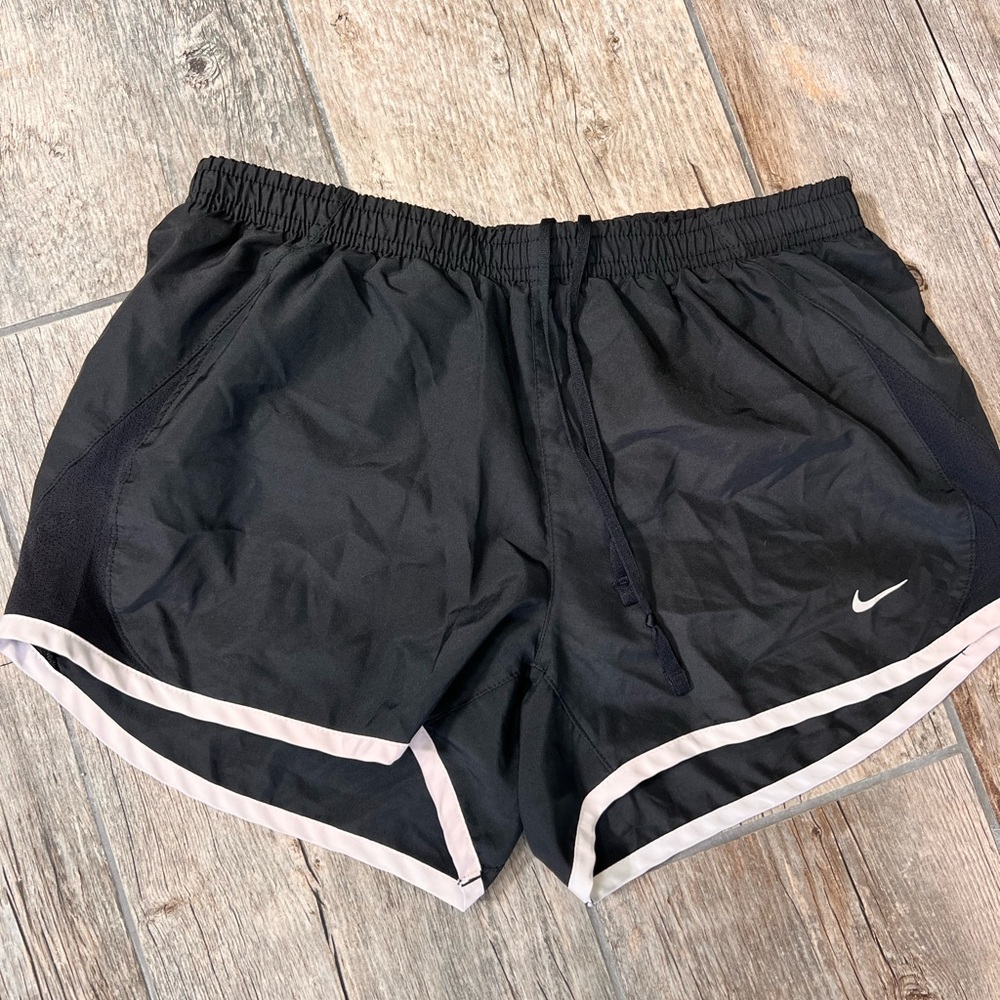 Nike Women's Black and White Athletic Shorts